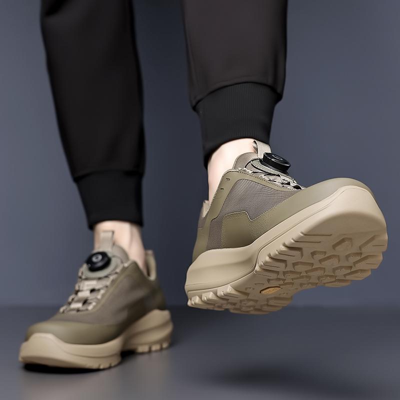 Fashion High Quality Mens Trekking Shoes Rotary Buckle Hiking Shoes Men Outdoor Casual Sneakers Man Breathable Non Slip Walking Shoes