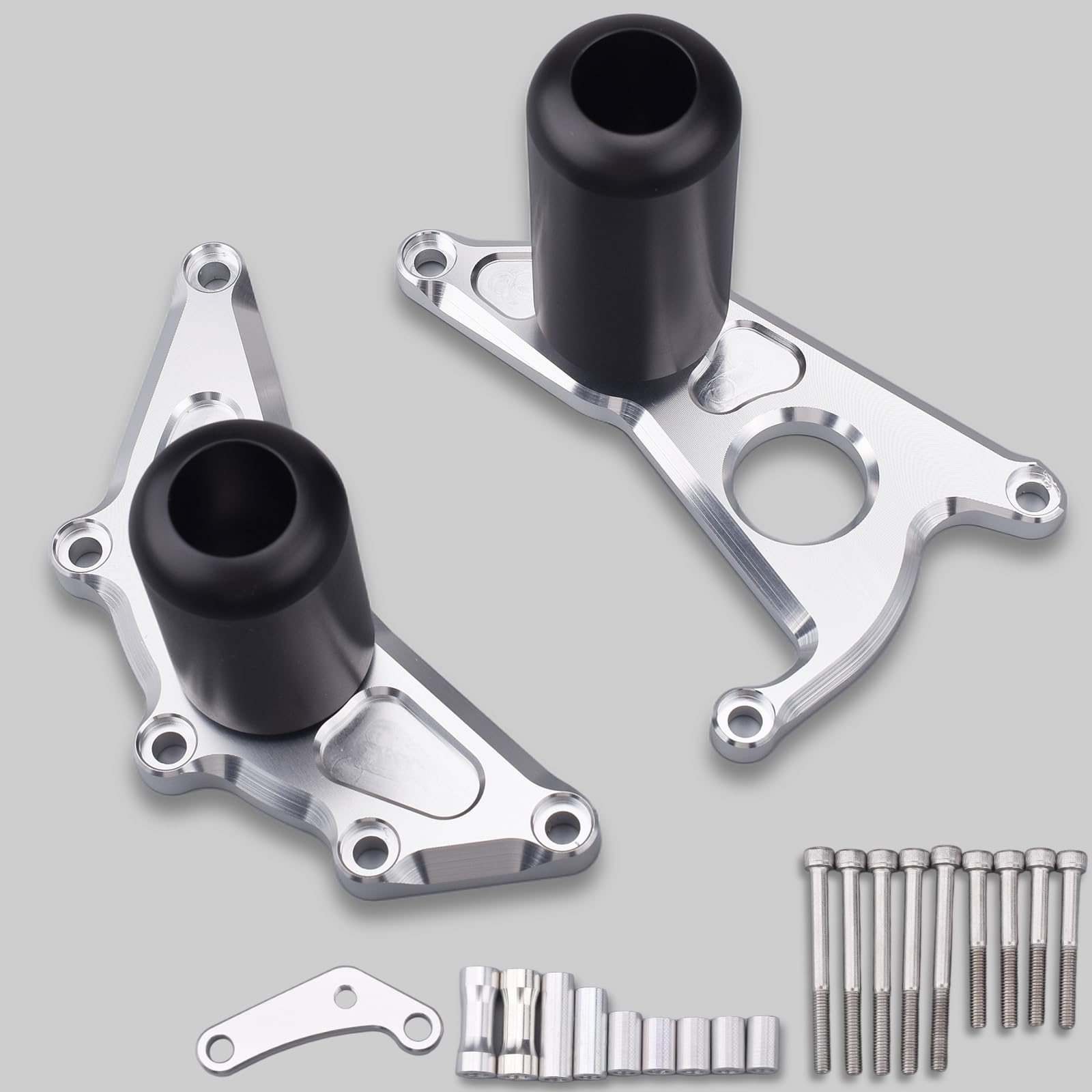 BYEMTTY Мотоциклетные слайдеры рамы/слайдеры двигателя для Kawasaki Ninja ZX-6R 8BL-ZX636J (2024~) (Серебряный)