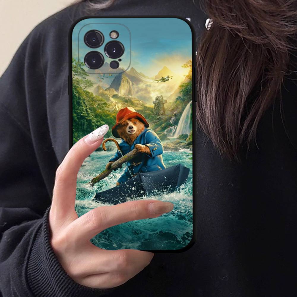 Cute P-Paddington B-BearS Black TPU Phone Case For Iphone17 Air 16 15 14 13 12 Pro 11 Pro Max Plus Protective Cover Case