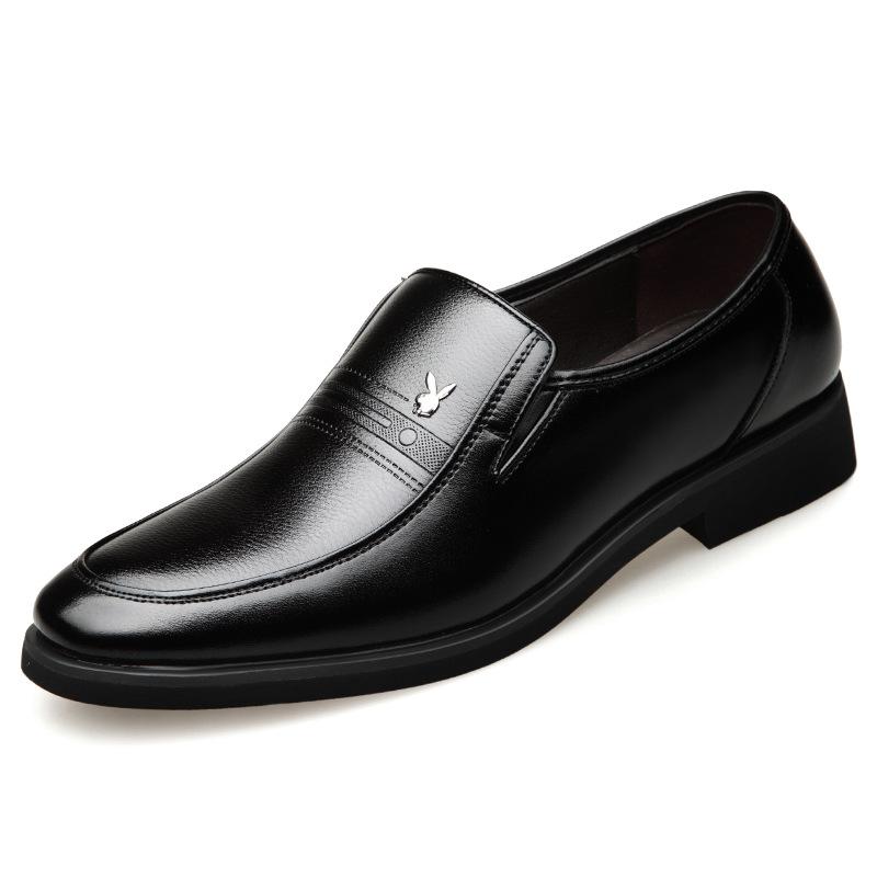 

Мужские кожаные туфли большого размера 2024, летние деловые туфли, увеличивающие внутреннюю высоту, кожаные мужские туфли, полые, дышащие, для пап среднего возраста 37