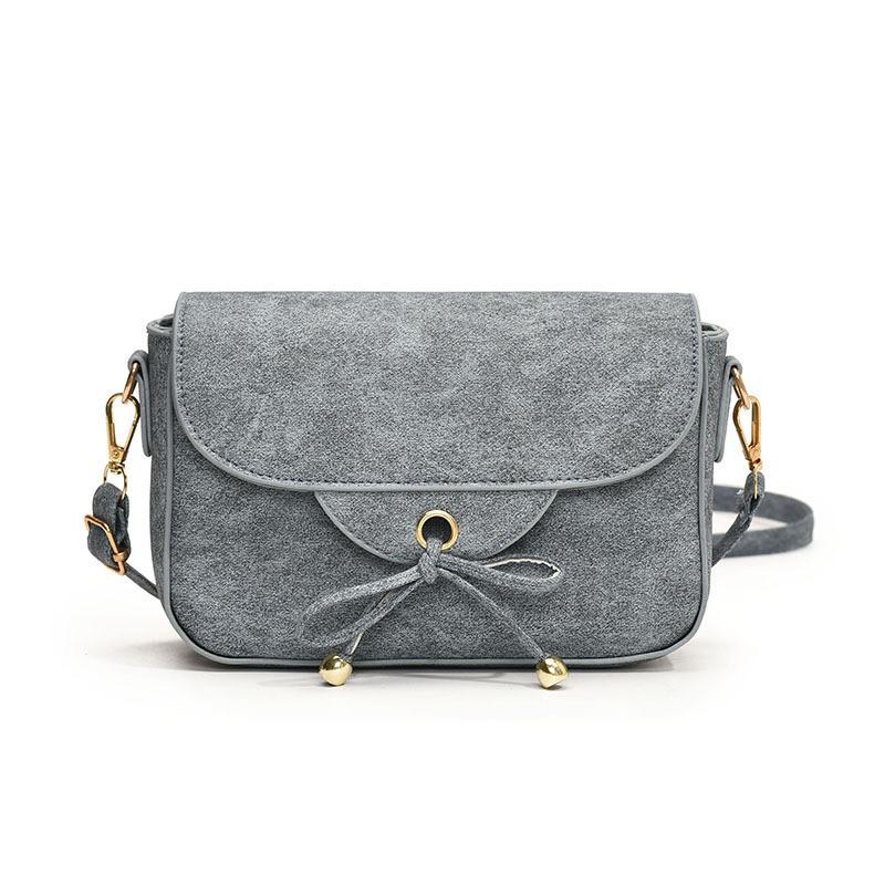 Elegant Pu Leather Shoulder Bag With Bow Chic Commuter Handbag For Women синий