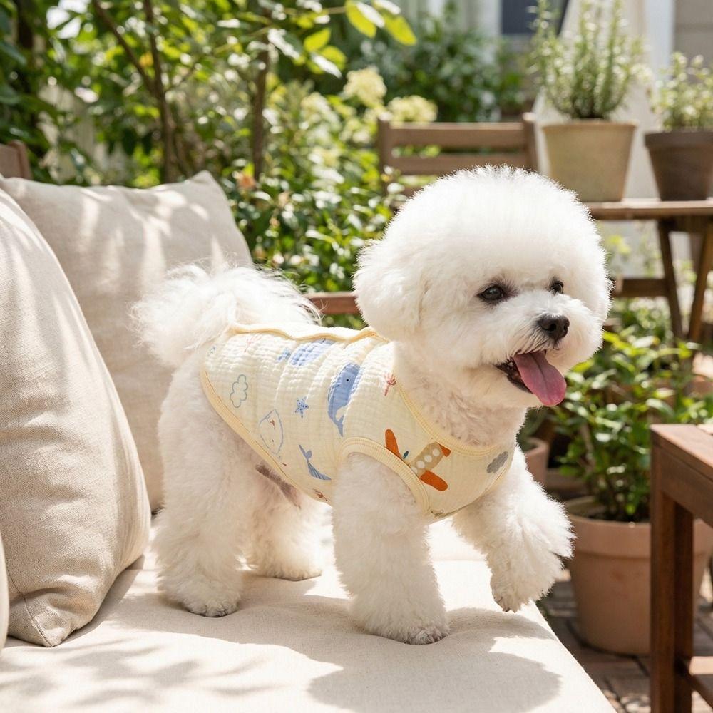 Cute Puppy Short Shirt Breathable Pet T-shirt Casual Pet Sleeveless Pullover  Spring Summer Season
