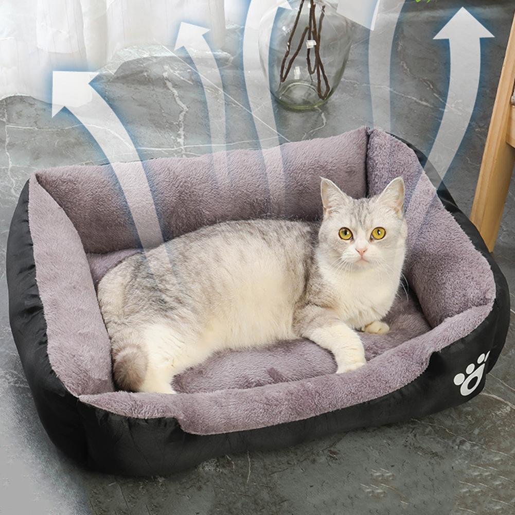 Rectangle Fluffy Dog Bed Washable Plush Pet Bed with Bolster Neck Support Comfy Warm Puppy Bed for Indoor Cats Small Medium Dogs