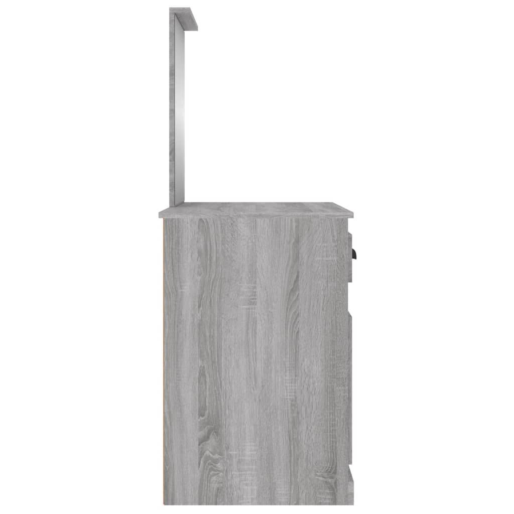 Makeup Table with Mirror Gray Sonoma 90 X 50 X 132.5 Cm