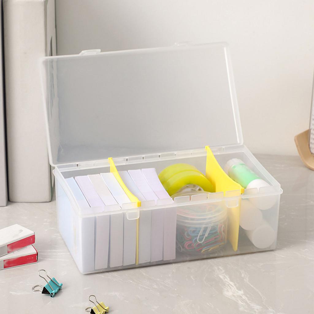 Small Item Storage Container Rectangle Stackable Multipurpose Desktop Dividers Makeup Holder Box with Lid
