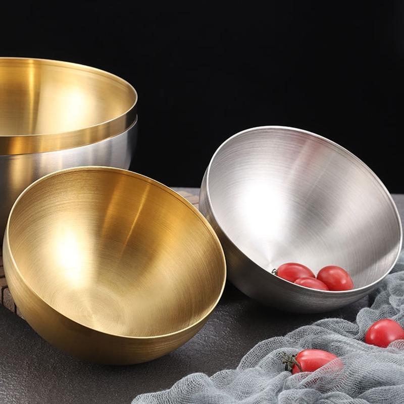 652F Langlebige Metall-Obstsalatschalen Perfekt für heiße und kalte doppelwandige Edelstahlschalen Einfach zu bedienen und zu reinigen