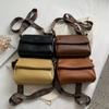 Vintage Bag Women's New High Quality Shoulder Bag Simple And Versatile Wide Shoulder Strap Solid Color Crossbody Bag Small Square Bag