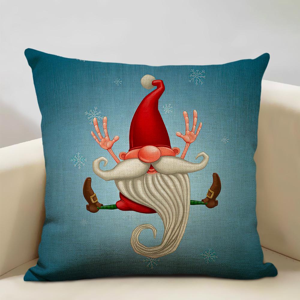 Christmas Decorative Cushion Cover Santa Claus Snowman Pillow Case 45x45cm Pillowcase Happy New Year Home Decor
