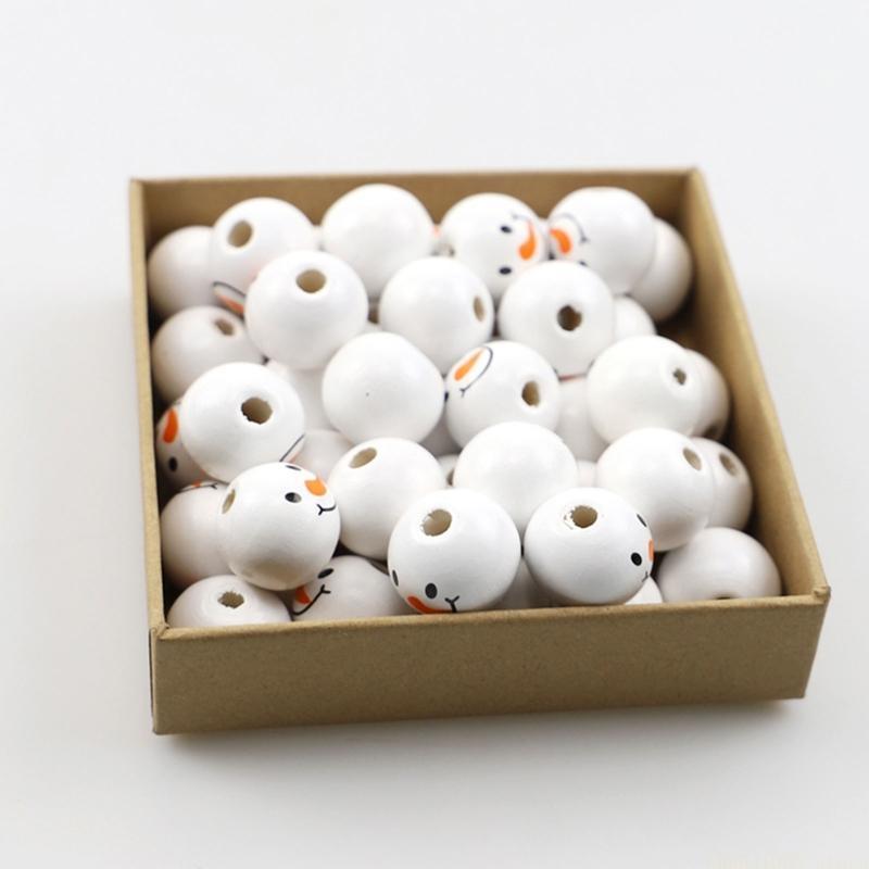 QX2E 50 Pcs Bracelet Accessories Beads For Jewelry Making for Christmas Hanging Party-Round Bead Ornament for DIY Crafts Gift