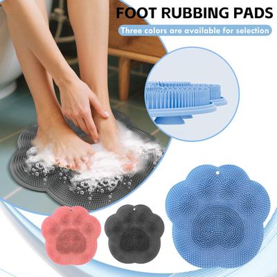 Duschfußbürste, Duschbürste, Bademassagepad mit rutschfestem Saugnapf, Körperbürste zur Reinigung von Rücken, Ellbogen und Füßen