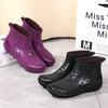 [Send Insoles] Rain Shoes Women's Fashion Outer Wear Waterproof and Non-slip Thick-soled Water Shoes with Velvet Soft-soled Cotton Rain Boots