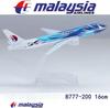 16cm for Malaysia Wave Line B777 Airplane Diecast Metal Finished Aircraft Model Decorative Bookcase Suitable for Gift Giving