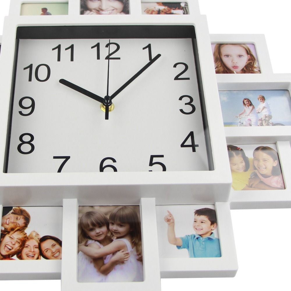 16 Inch Wall-mounted Clock Black White Picture Frame Clock Photo Frame Wall Clock Gift Giving