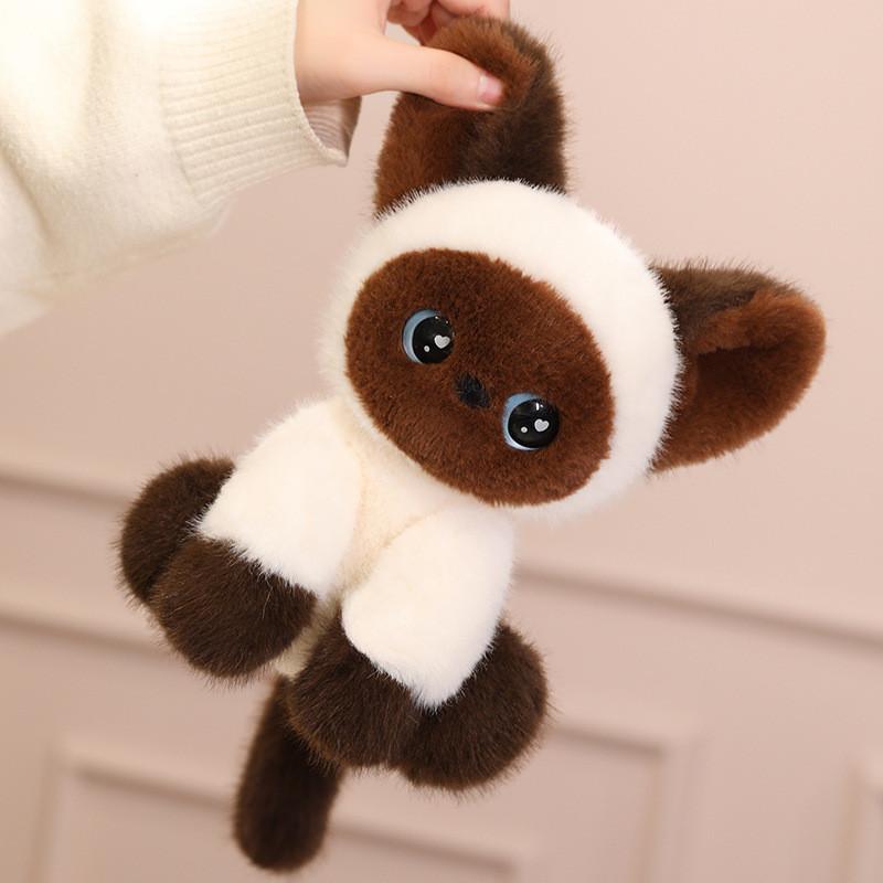 Soft Cute And Stuffed Cat Plush Soft Short Fur Desk Decoration For Office Home