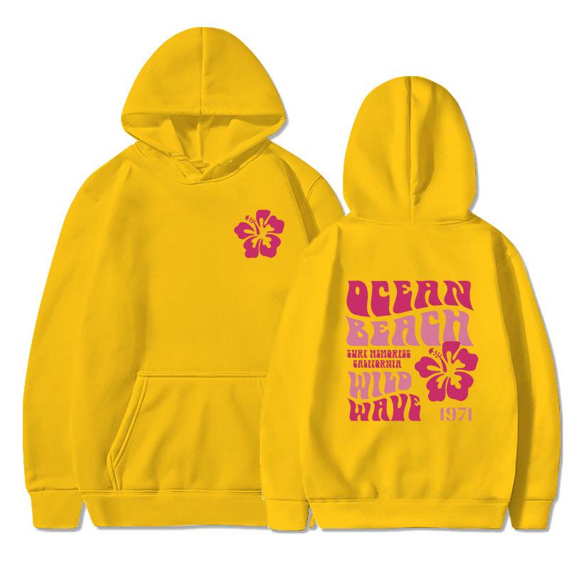 Sweatshirts Ocean Beach Lässiger Mädchen-Hoodie Design Herren Damen Sweatshirt Fleece Übergroß Paare Lässige Streetwear Hoodies