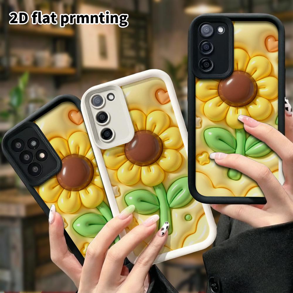 Phone case: 2D flat, suitable for Samsung Galaxy A34 A35 M05 M06 S20 S22 S21 FE Plus 5G protective case, sunflower, Christmas and Halloween, perfect h