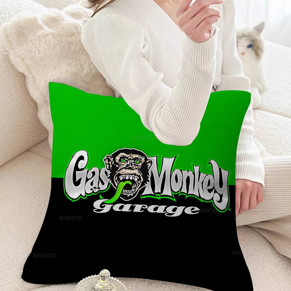 Gas Monkey Garage Logo Personalized Pillow Cover Kids Bedroom Wild Party Decor Pillowcase Kid Birthday Shower Gift