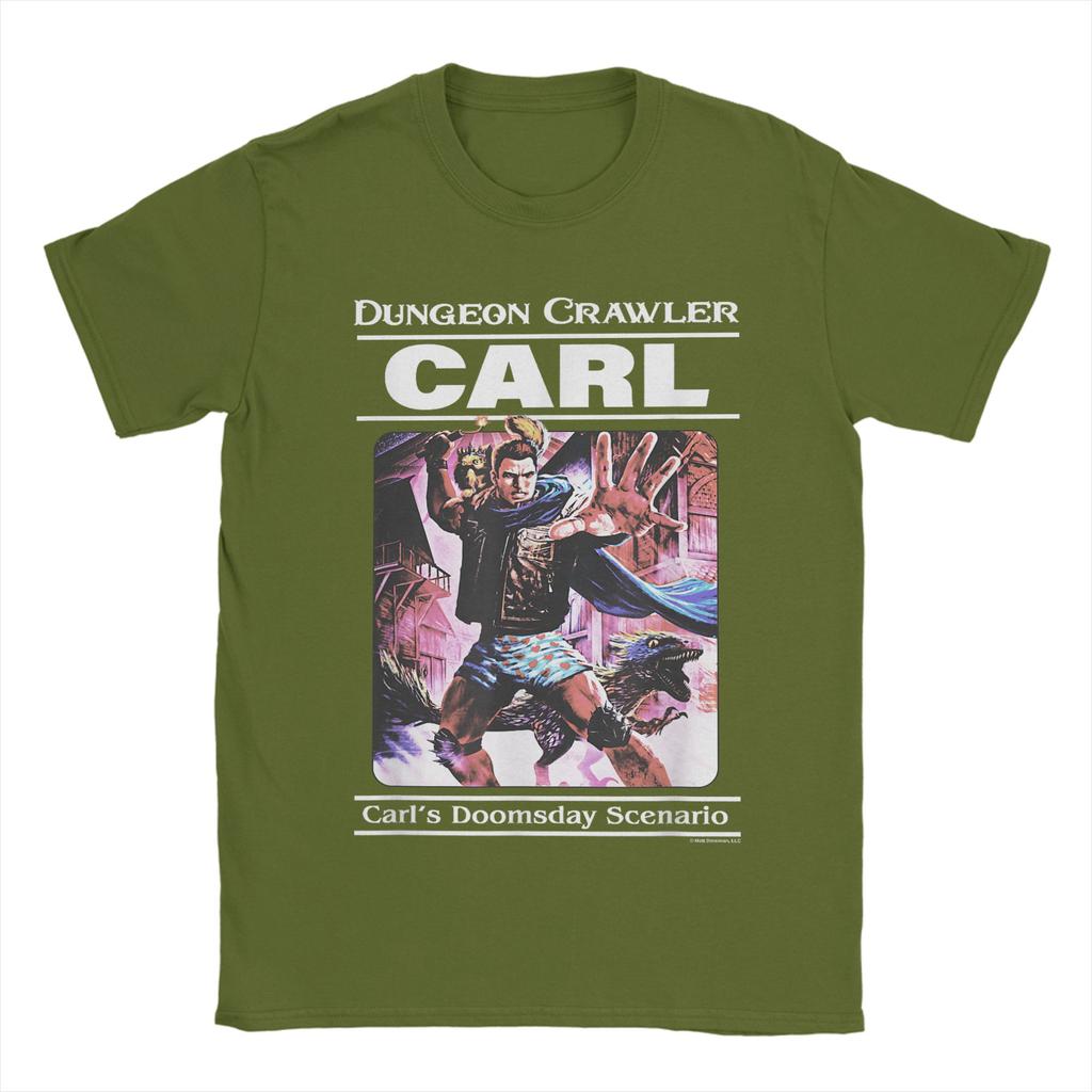 Novelty Dungeon Crawler Carl Paperback Illustration T-Shirt for Men Round Neck T Shirt  Short Sleeve Tee Shirt Summer Clothing