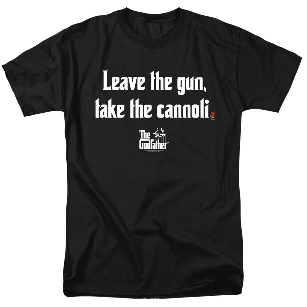 Godfather - Gun Cannoli - Adult Unisex Short Sleeve T-Shirt - Black M