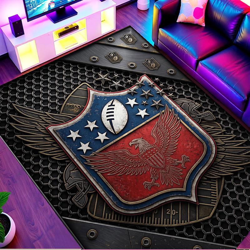 NFL Print Teppich, Waschbarer Bodenläufer, Für Eingangsbereich Studentenwohnheim Waschküche Büro Arbeitszimmer, Heimdekoration Geburtstags-Weihnachtsgeschenk