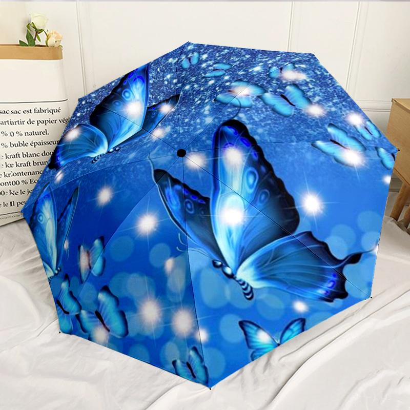 Butterflies And Sunflowers 8-Frame for Travel, camping, Casual Lightweight Portable Umbrella, Essential for every family Holidays Birthday Gift