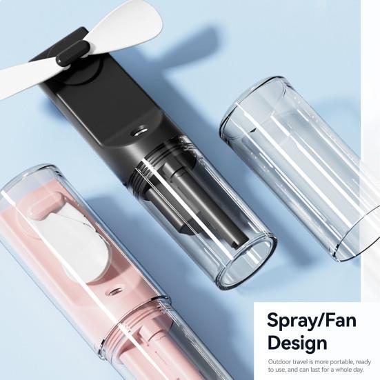 Handheld Spray Fan with Powerful Motor Strong Airflow 4 Speeds Low Noise Rechargeable Personal Small Pocket Fan