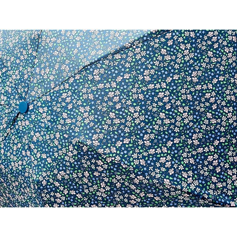 No-brand item ladies folding umbrella compact lightweight cute floral pattern blue