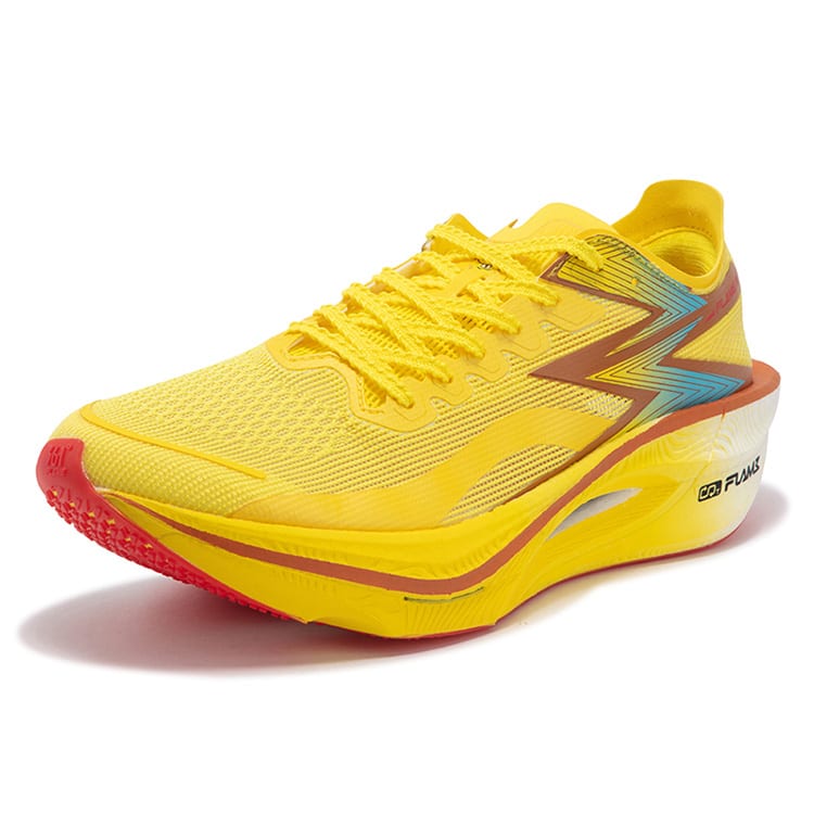 361 Flame 3 Lage top Volledige Lengte Koolstofplaat, Rubber Marathon Sprint Hardloopschoenen Unisex Geel 672432218F-1
