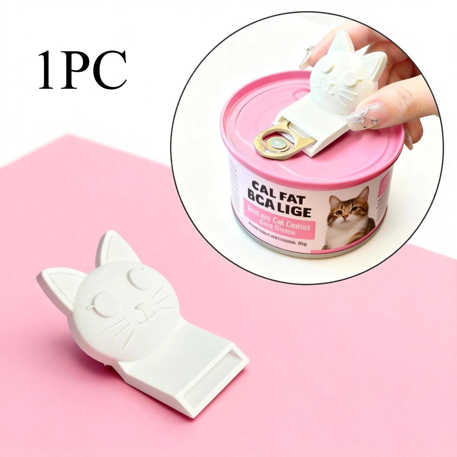 1pc/4pcs Handheld Can Opener | Comfortable Non-Slip Handle for Pet Food Cans, Sturdy Plastic Kitchen Gadget with Easy Cleaning Features