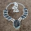 Black Rutile Gemstone Handmade 925 Sterling Silver Jewelry Necklace 18" KKG-434