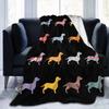 Cartoon-Hund digital bedrucktes Polyester Schlafzimmer Samt Flanell weiche Sofabezug Decke Fleece weiche Sofabezug Decken für Betten