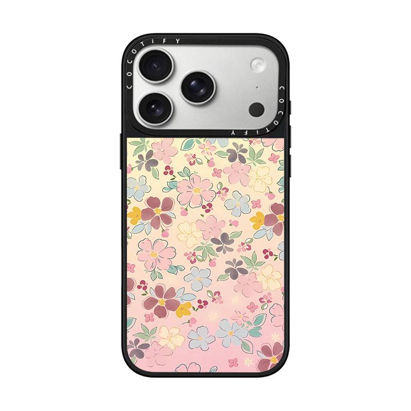 Colored flowers apply to iphone17pro mobile phone case 15promax apple 14plus protective case 13 mirror