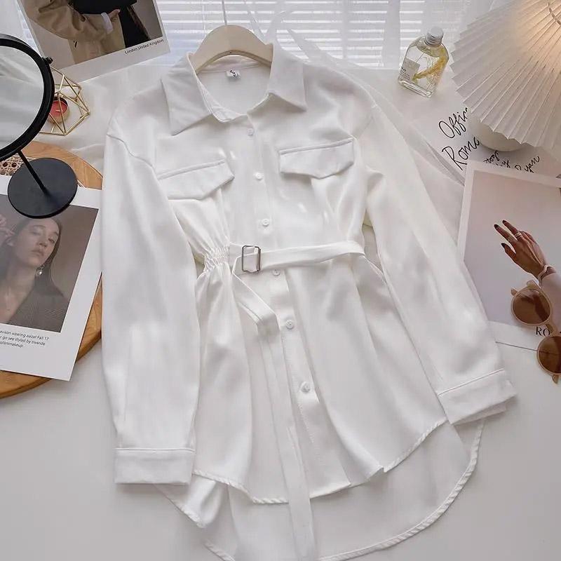 Shirt for Women Summer Oversize Cotton Loose Blouse Casual Long Sleeve Pullover Soft Loose Shirt Top