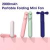 3 in 1 Foldable Mini Handheld Fan Power Bank 2000mAh USB Rechargeable for Outdoor Travel Camping