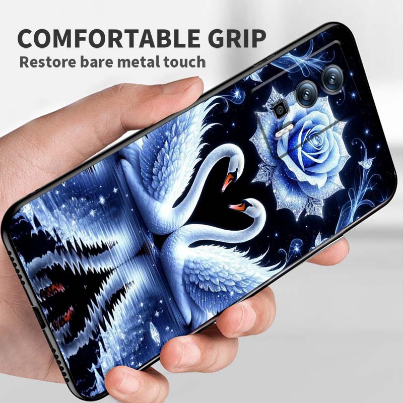Cartoon Anime Duck Pattern Phone Case For Xiaomi Redmi 12 13C 12C 13 10C 9T A2 9A 9C 7A Note 10S 8T 10 9 8 Pro 4G 5G Black
