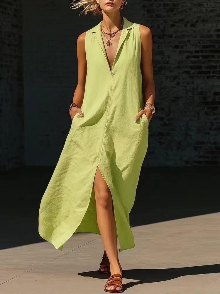European and American New Products Are Fashionable, Elegant and Comfortable, Minimalist Loose Cotton and Linen Dresses