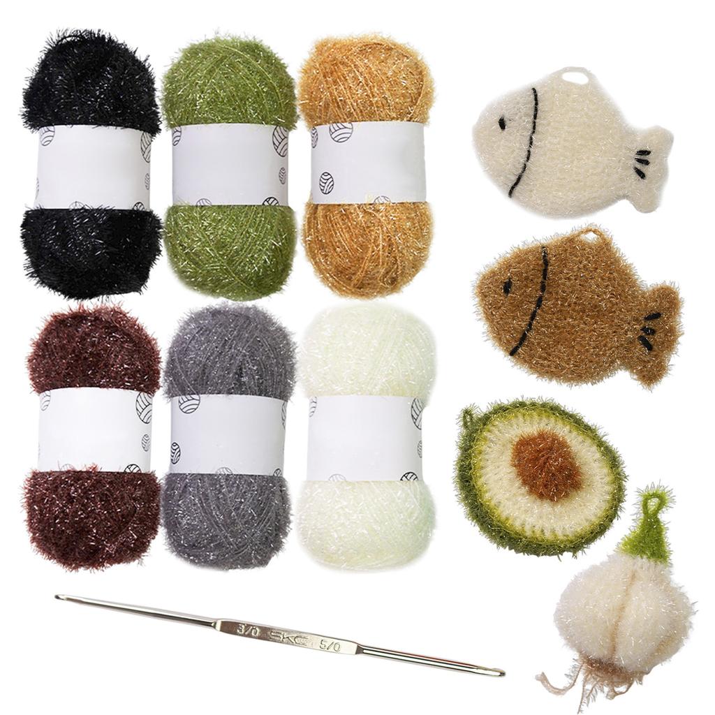 Fir Scânteietor pentru Spălat Vase, Fir Croșetat cu Croșetă de Tricotat, Fir Handmade, Fir Special, Fir Poliester pentru Artizanat