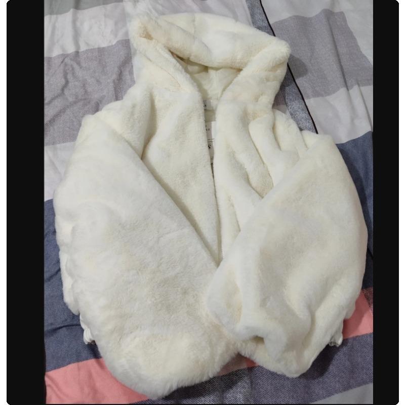 Chaqueta de Invierno Cálida para Mujer, Corta, de Algodón Acolchado, con Capucha de Pelo Sintético de Conejo, Suave