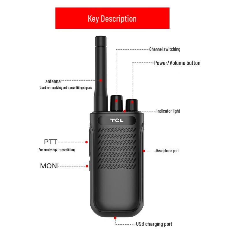 TCL HT3 Long-Range Walkie Talkie - 2 Pack (CN version)