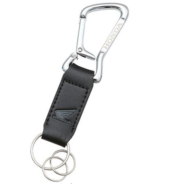 Honda 0SYTN-69F-KF Leather Carabiner Keychain Black
