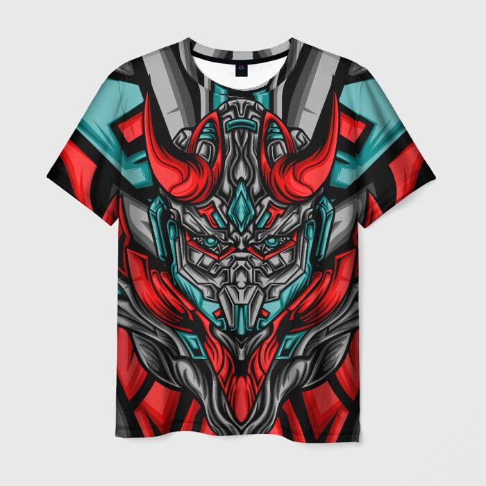 Newest Demon Samurai Mask Sakura 3D Print T shirts For Men/Women Crew Neck Short sleeve Top Fashion Oversized Punk Style T shirt