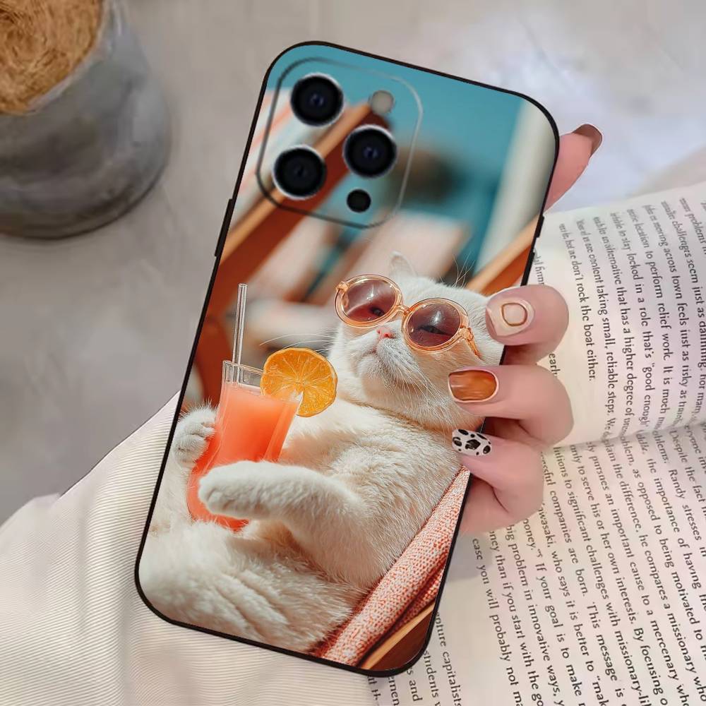 Funny Animal C-Cat Phone Case Silicone Soft For IPhone 17 16 15 14 13 12 11 X XR Plus Pro Max Plus
