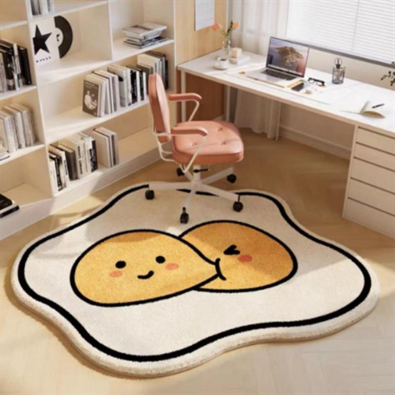 Bedroom Carpet Plush Cartoon Decoration Girl Room Bed Blanket Cloakroom Living Room Thick Imitation Cashmere Round Mat