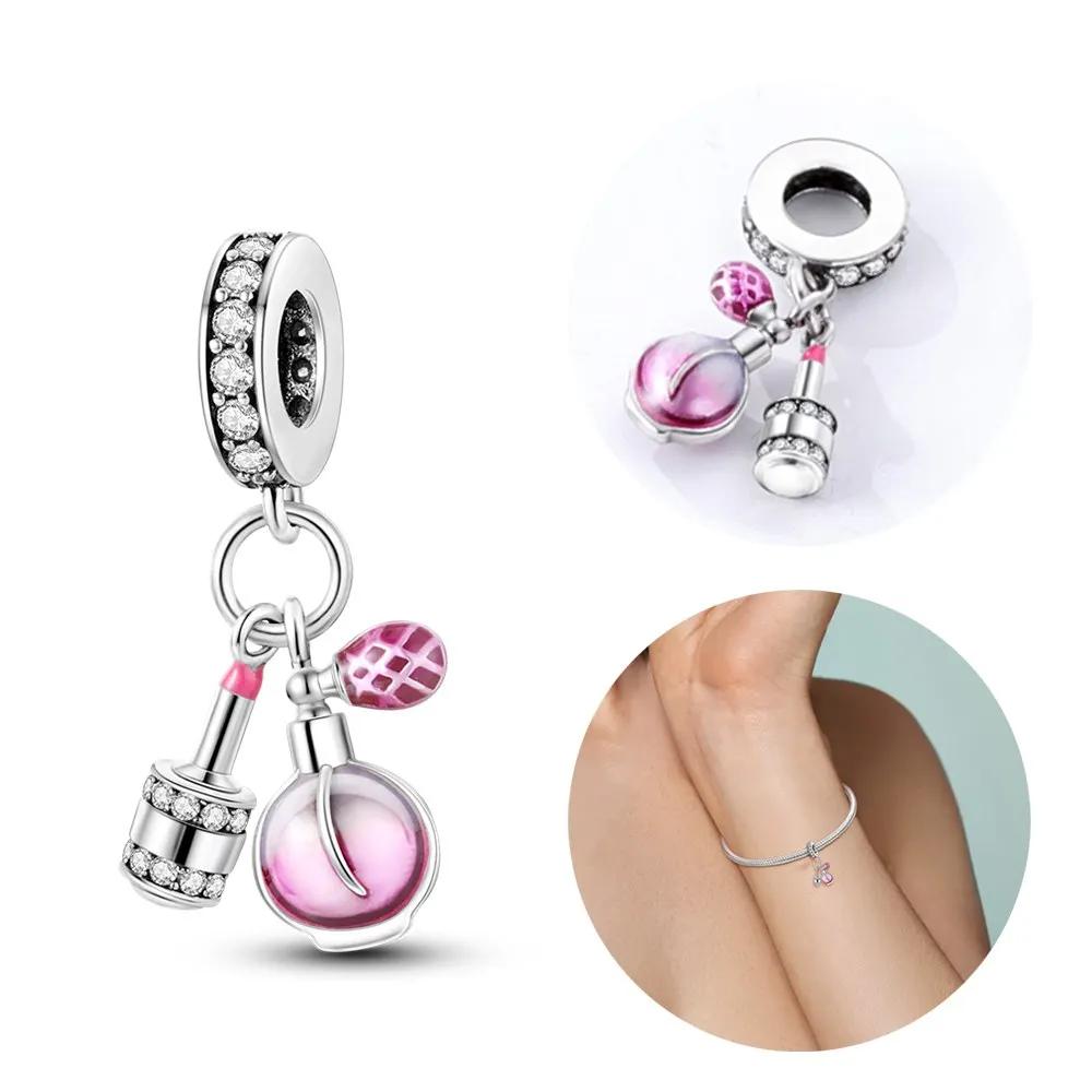 Charming Perfume Pendant Copper Colors Charm Beads Fit Original Charms Bracelet Beads For Women Jewelry Making Gifts