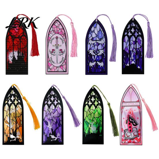 Reading Gift Accessory Stained Glass Art Acrylic Bookmark, Halloween Dark Aesthetic Book Mark, Transparent Double-sided Bookmark Page Marker