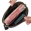 Genuine Leather Women Long Wallet Zipper Wristlet Bag Lady Clutches Coin Purse Cowhide Mobile Phone Bag Evening Party Handbag