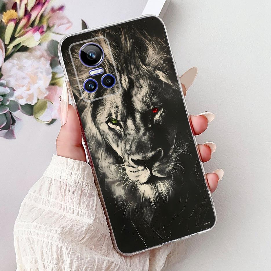 Für Realme GT Neo 3 80W Hülle RMX3561 RMX3560 Süße Katze Glückskarpfen Bemalte Abdeckung Weiche Silikonhüllen Für Realme GT Neo3 150W Fundas