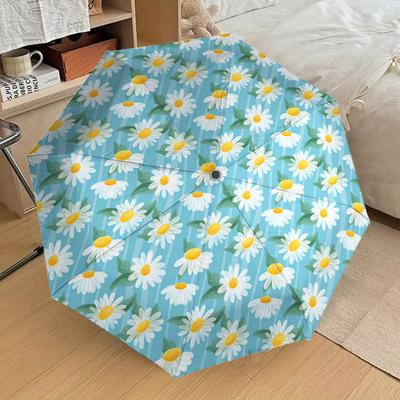 1pc Daisy Pattern Pattern Umbrella Design Automatic Opening and Closing Umbrella, High-quality Travel Umbrella, Lightweight and Portable, -1002130
