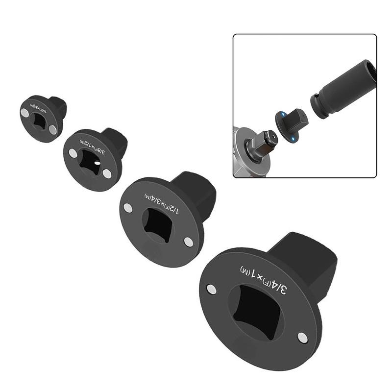 4PCS Socket Adapter Set Low Profile for 134 Inch Drive Sizes Non Slip Grip Magnetic Holder for Secure Socket Fit