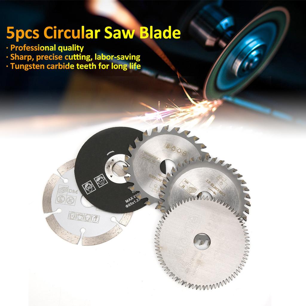 5Pcs 85mm Inner Diameter 15mm Mini Carbide Circular Saw Blade for Cutting Tool